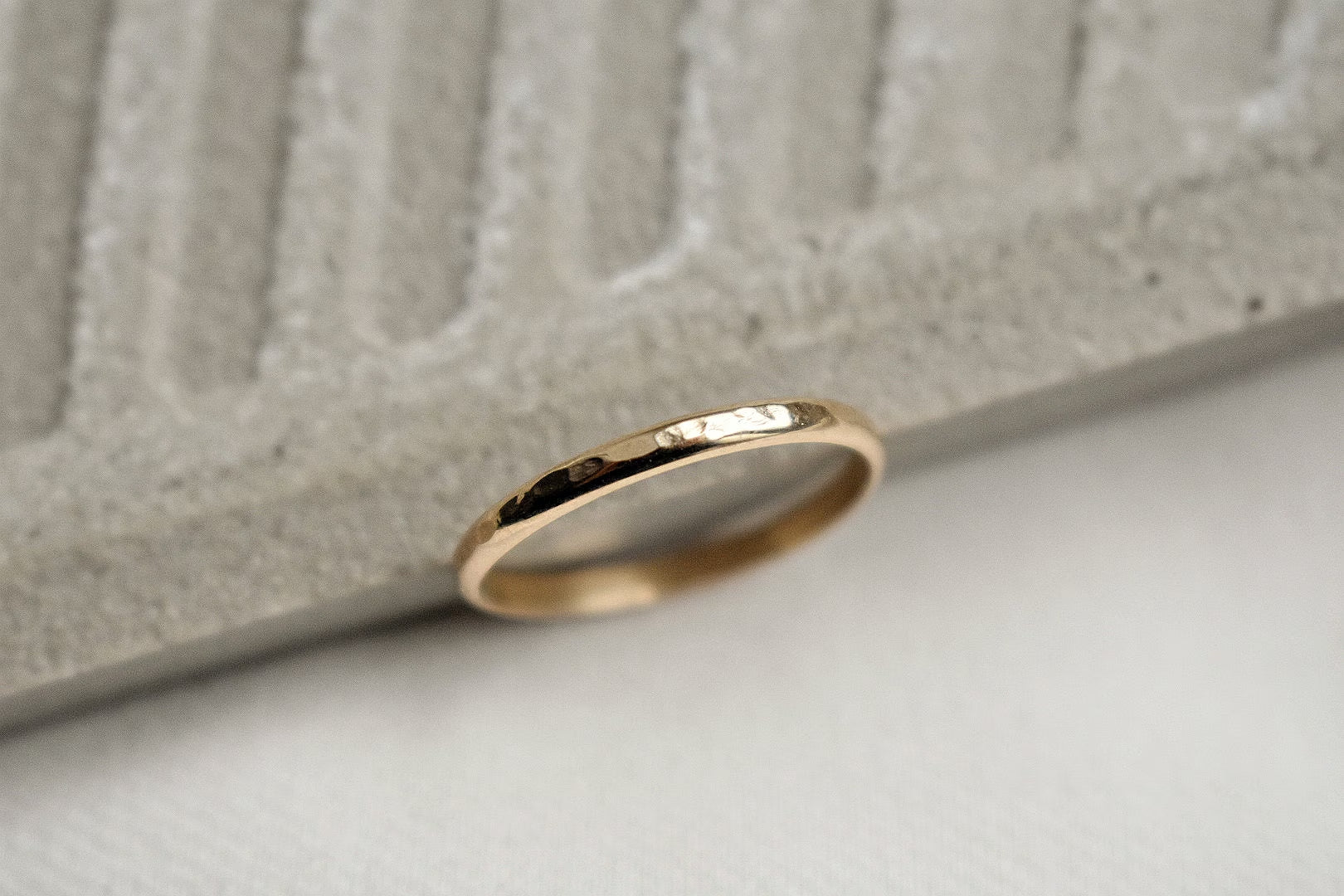 14K Gold Filled Stacker Ring - Handmade Textured Gold Ring for Her