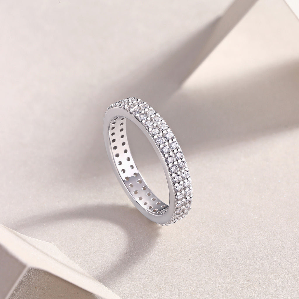 Starlight Platinum Moissanite Ring