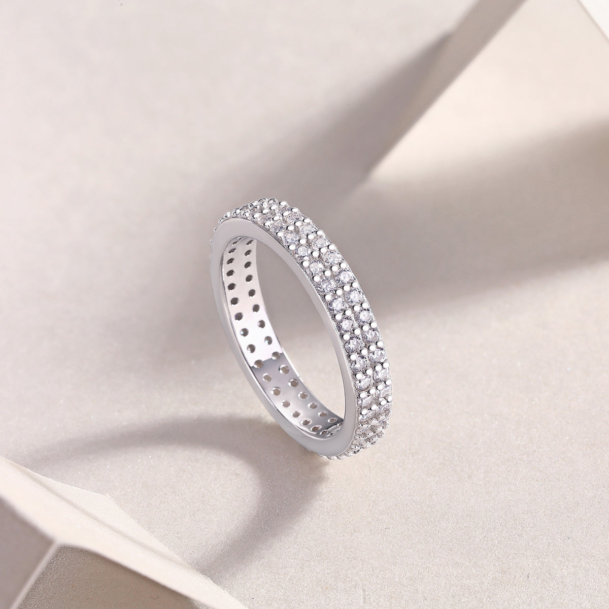 Starlight Platinum Moissanite Ring