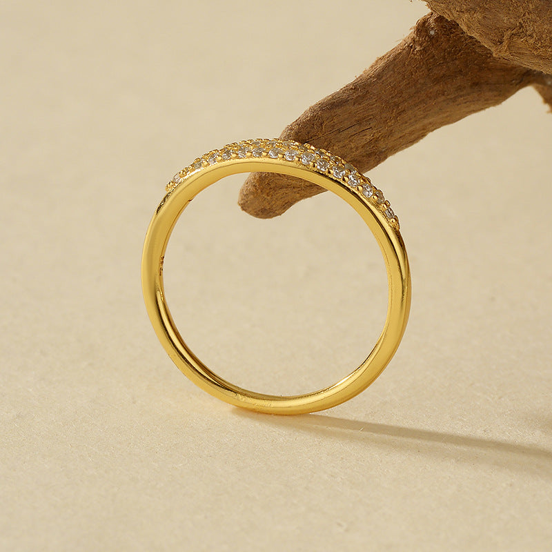 Minimalist Geometric Circle Ring – 18K Gold & Platinum Plated Silver