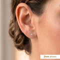 14K Gold Round Brilliant-Cut CZ Stud Earrings, Simulated Diamond Pushback Earrings 