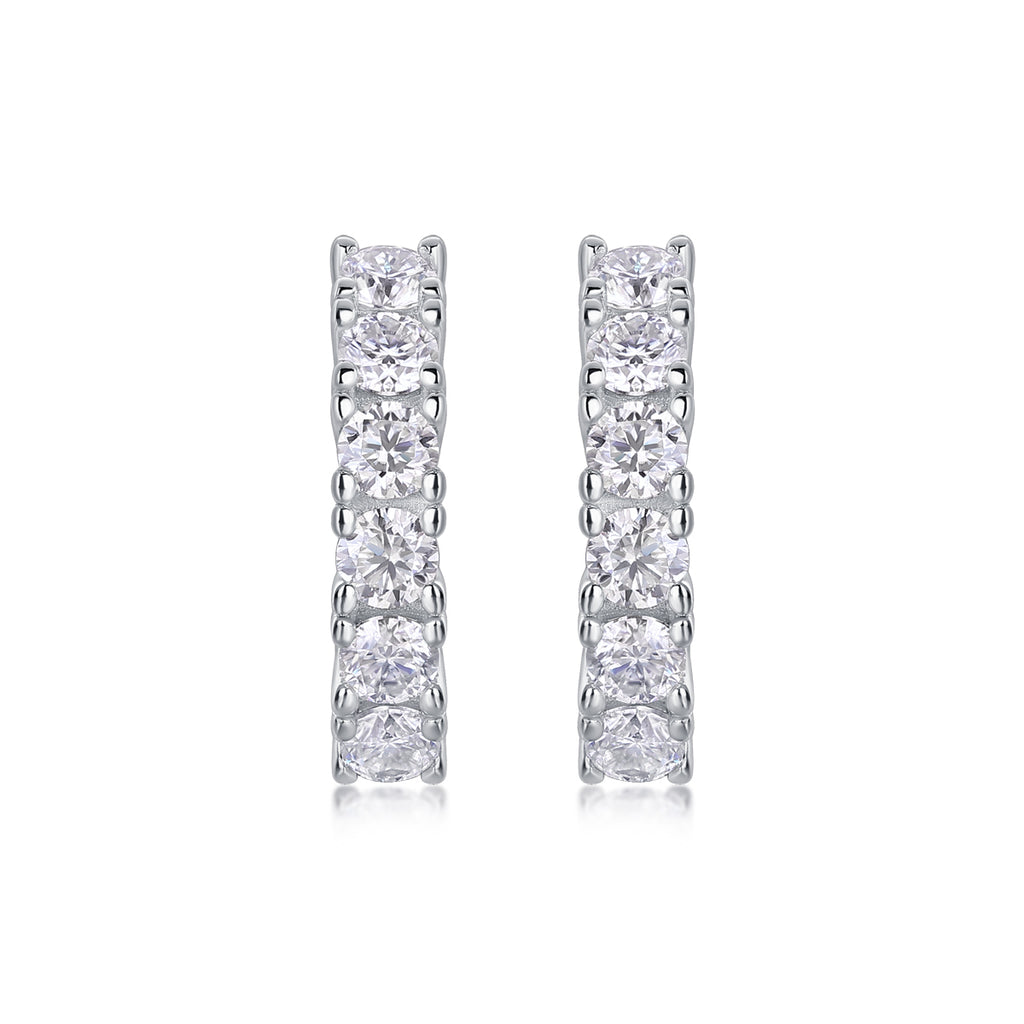 Pursuit - Top-Quality Moissanite S925 Silver and Platinum-Plated Stud Earrings, a Fashionable and Trendy Accessory, Can Be Tested with a Diamond Pen