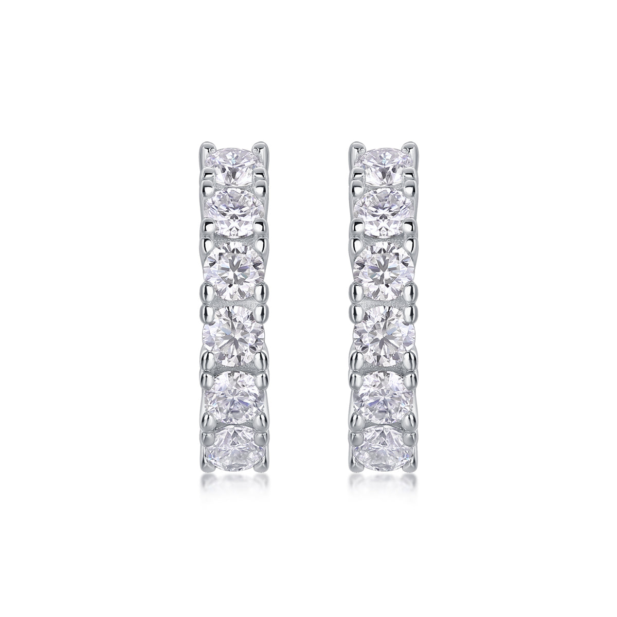 Pursuit - Top-Quality Moissanite S925 Silver and Platinum-Plated Stud Earrings, a Fashionable and Trendy Accessory, Can Be Tested with a Diamond Pen