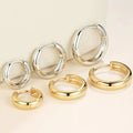 18K Solid Gold 3mm Plain Hoop Earrings - Dainty Everyday Huggie Style