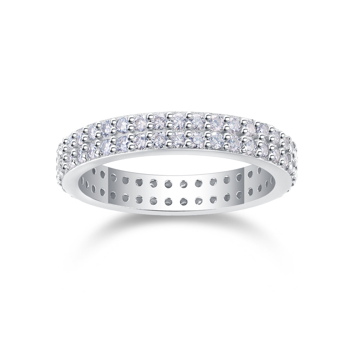 Starlight Platinum Moissanite Ring