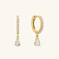 18K Gold Small Hoop Earrings with Diamond Accents 