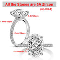 8CT Oval Cut Moissanite Ring in 925 Sterling Silver - Sparkling Lab-Created Diamond Wedding Band