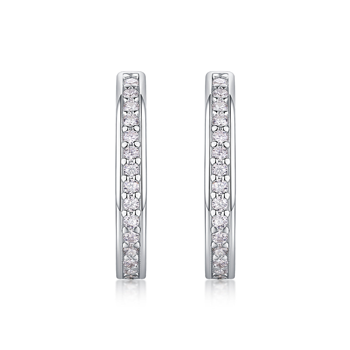 S925 Moissanite Stud Earrings – Platinum Plated Sterling Silver Earrings – Minimalist Sparkling Everyday Jewelry for Women
