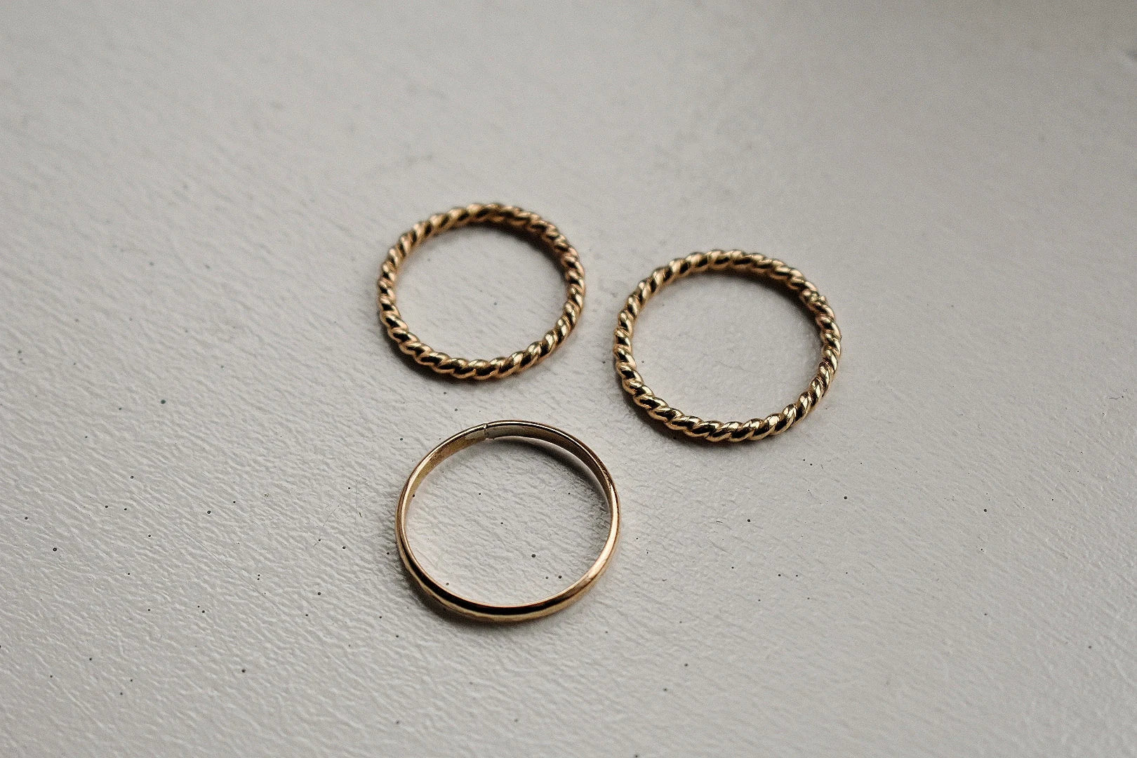 14K Gold Filled Stacker Ring - Handmade Textured Gold Ring for Her