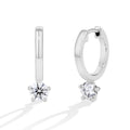 MINTYBOX S925 Sterling Silver Hoop Star Moissanite Stud Earrings - Lab-Created Diamond Drop Earrings