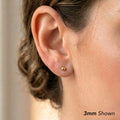 14K Yellow Gold Polished Round Ball Stud Earrings