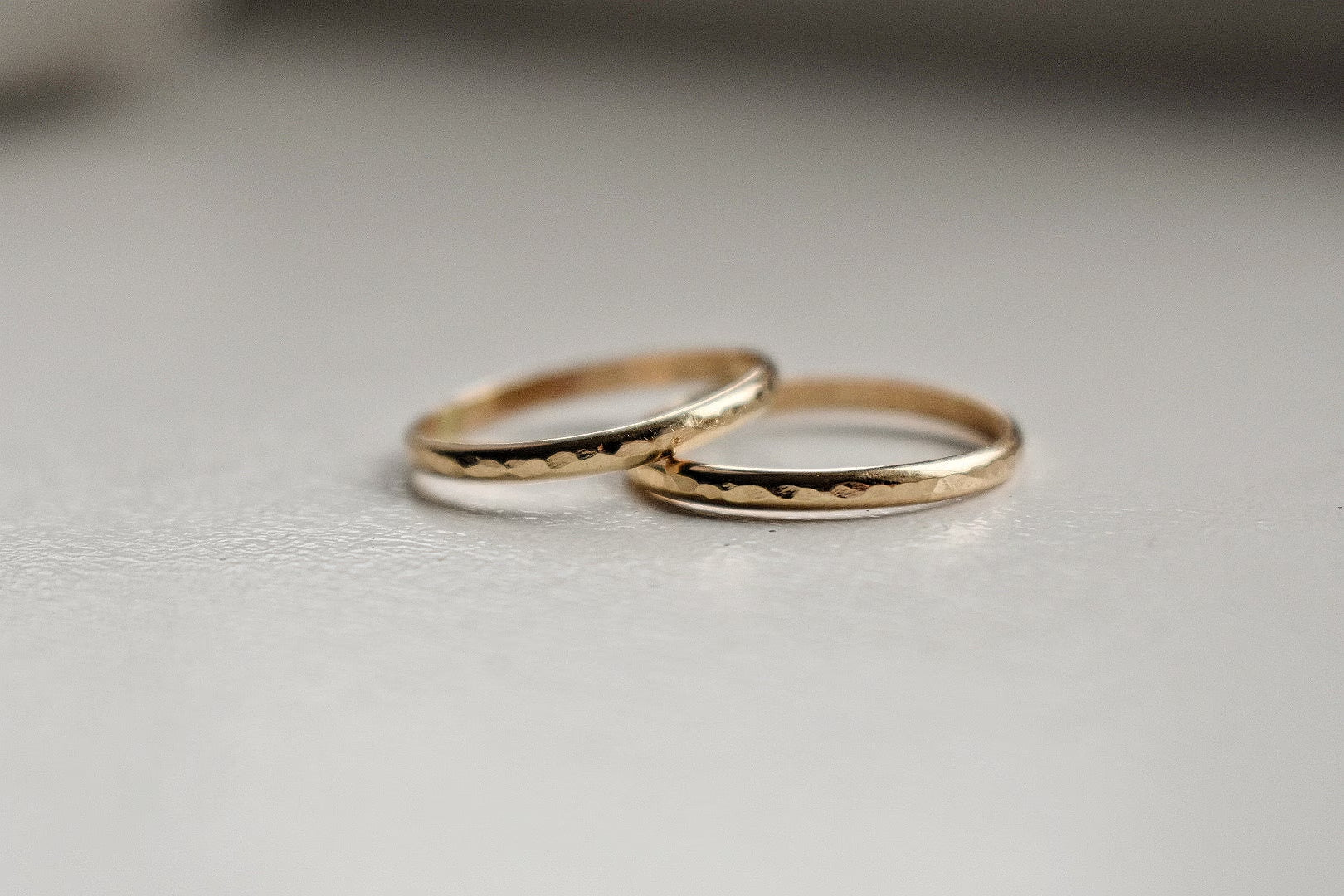 14K Gold Filled Stacker Ring - Handmade Textured Gold Ring for Her