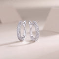 S925 Moissanite Stud Earrings – Platinum Plated Sterling Silver Earrings – Minimalist Sparkling Everyday Jewelry for Women