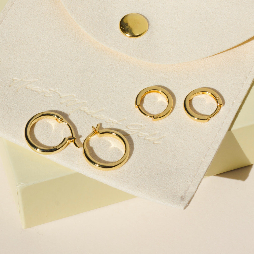 Elegant Gold Hoop Earring Set - Small Huggie Hoops
