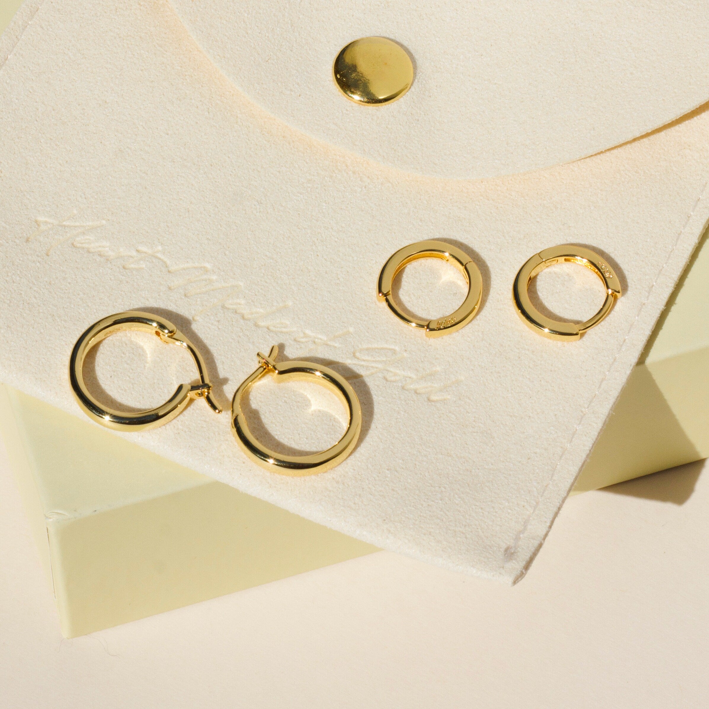 Elegant Gold Hoop Earring Set - Small Huggie Hoops