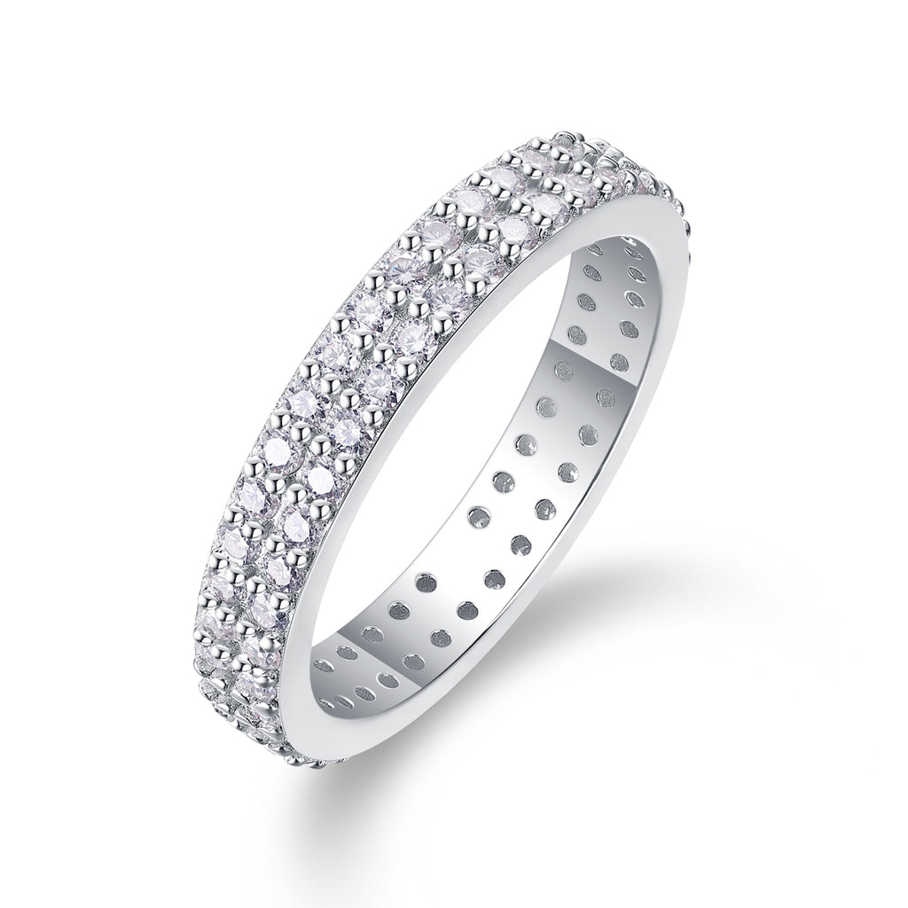 Starlight Platinum Moissanite Ring