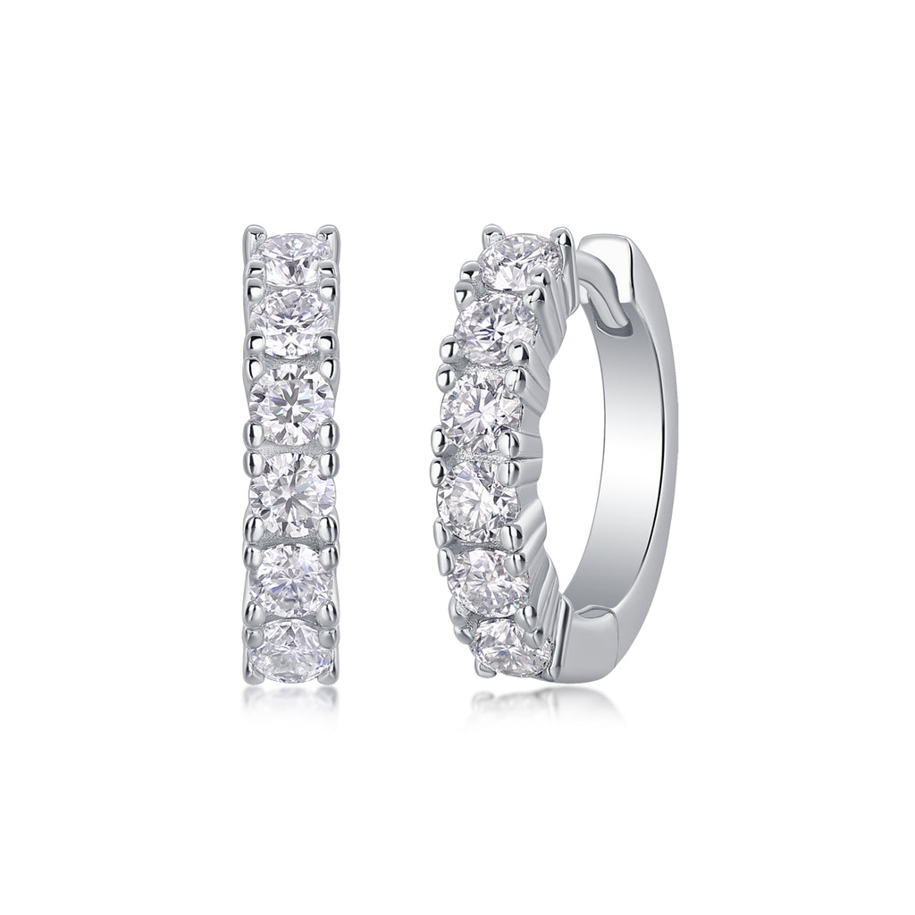Pursuit - Top-Quality Moissanite S925 Silver and Platinum-Plated Stud Earrings, a Fashionable and Trendy Accessory, Can Be Tested with a Diamond Pen