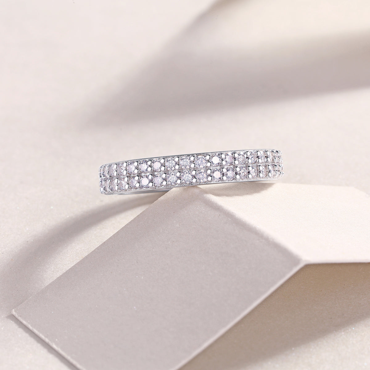 Starlight Platinum Moissanite Ring