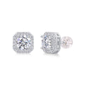 Rose Heart Moissanite Stud Earrings