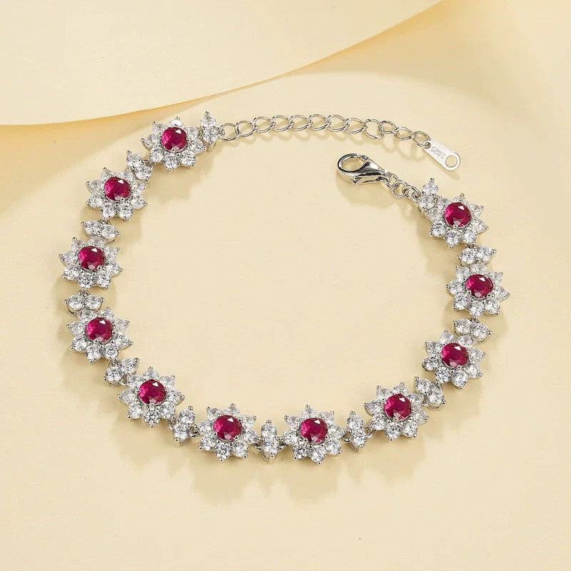 Bracelet 925 Silver Cultivation Emerald Geometric Electroplating Design