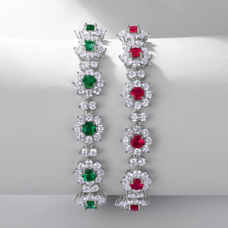 Bracelet 925 Silver Cultivation Emerald Geometric Electroplating Design