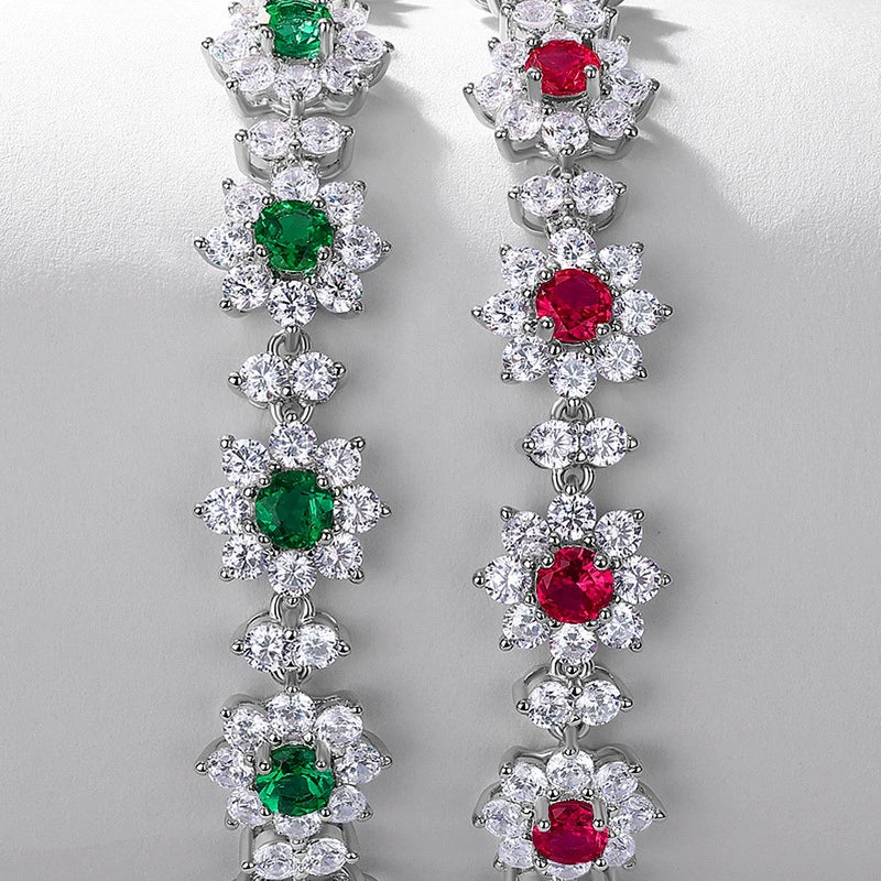 Bracelet 925 Silver Cultivation Emerald Geometric Electroplating Design