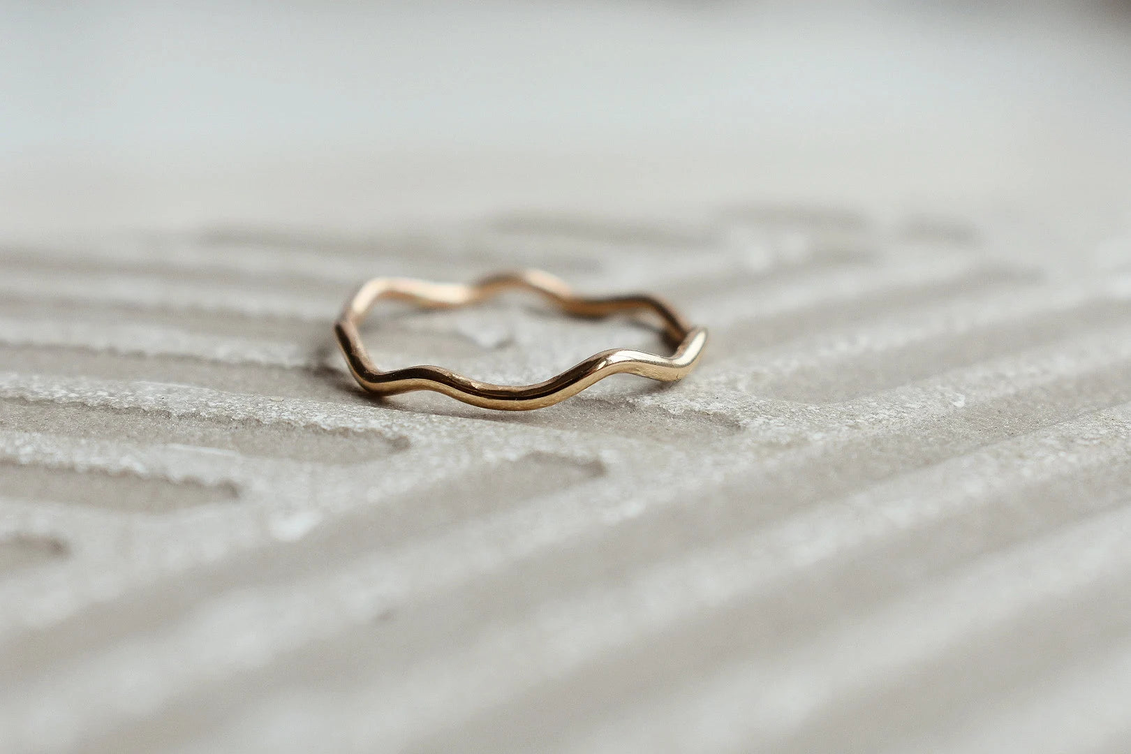 14K Gold Filled Wavey Wing, Gift for Her, Gold Thin Wave Ring, Gold Stacker Ring, Anniversary Gift, Gold Minimal Stacker Ring