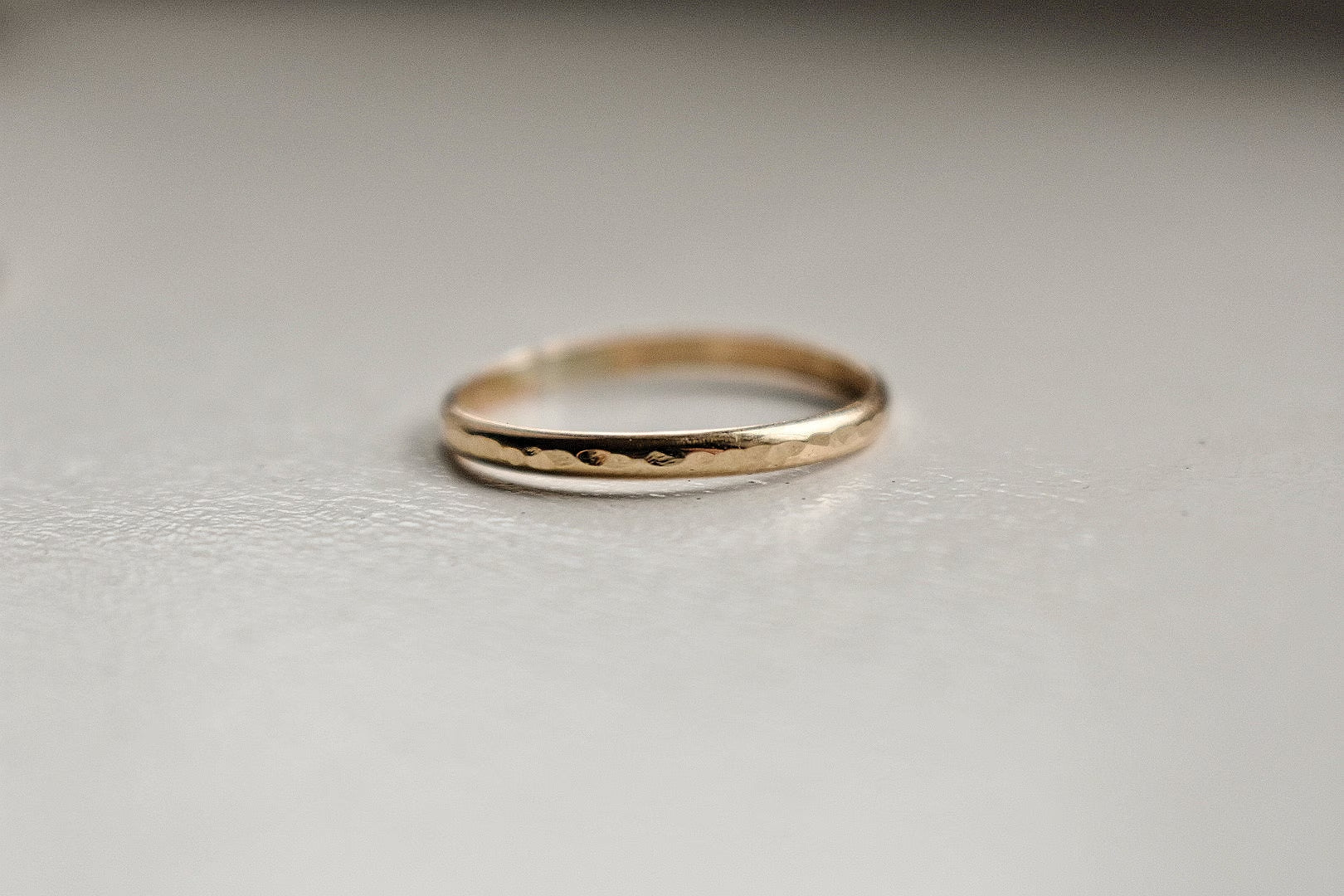 14K Gold Filled Stacker Ring - Handmade Textured Gold Ring for Her