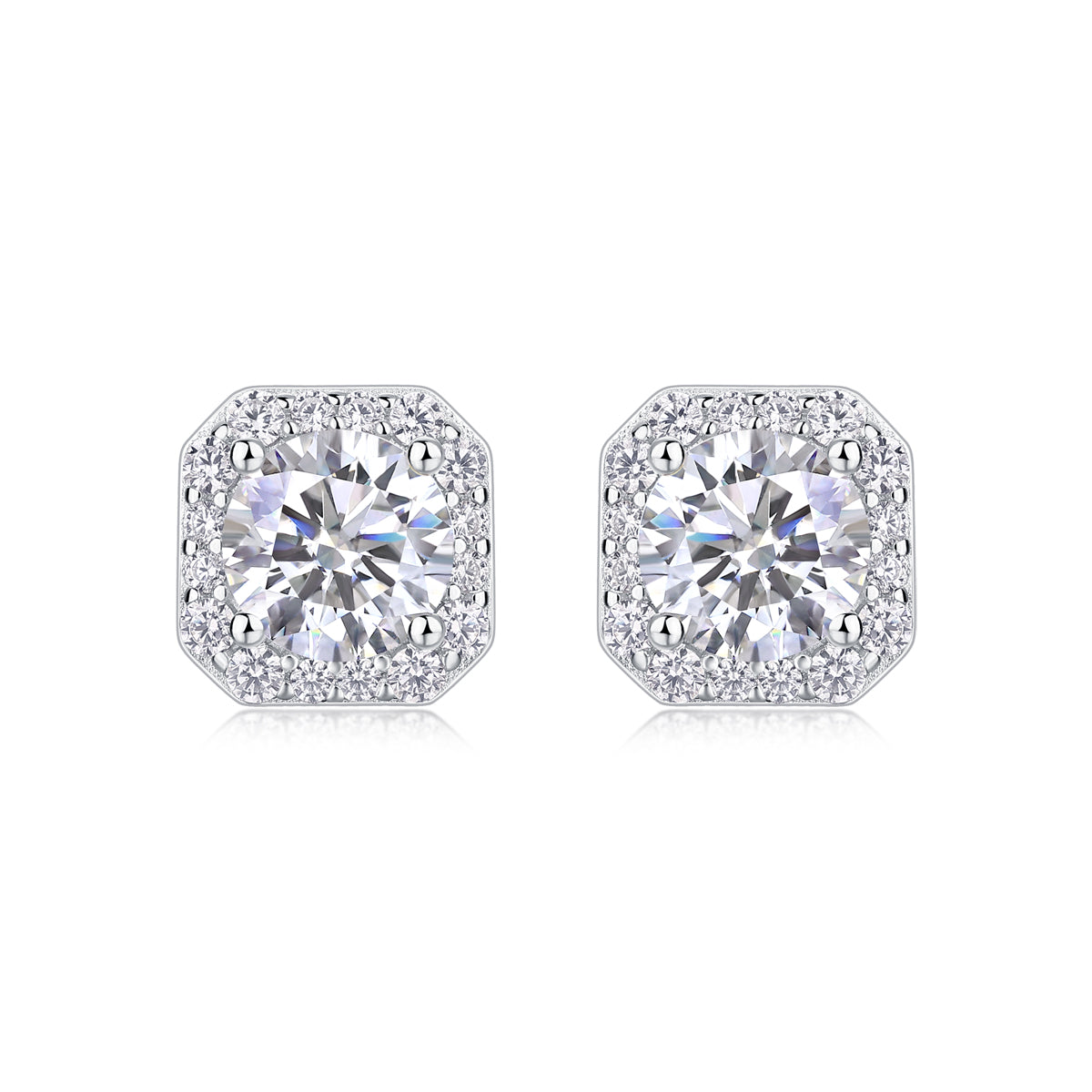 Rose Heart Moissanite Stud Earrings