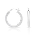 Sterling Silver Plain Hoop Earrings