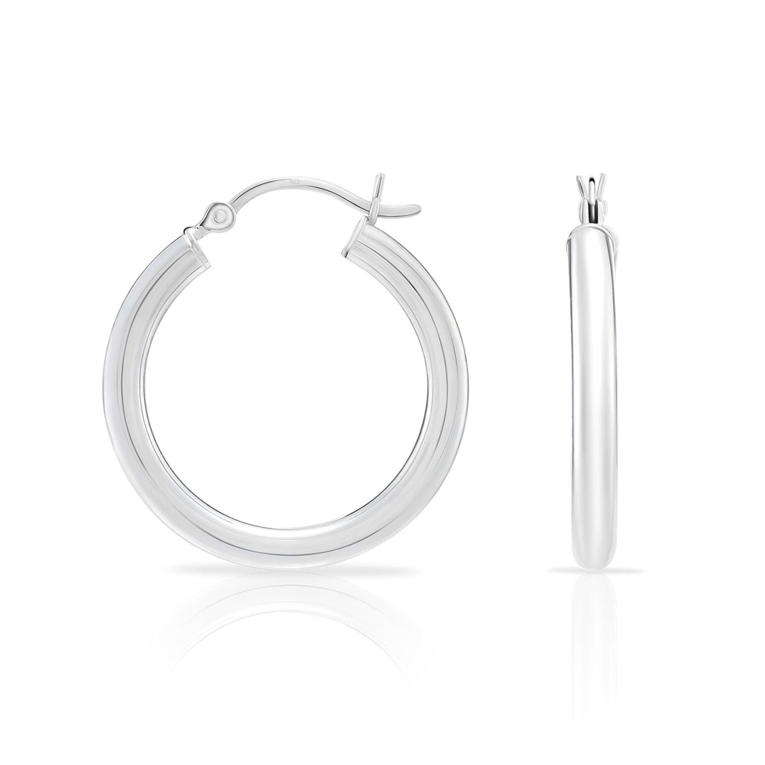 Sterling Silver Plain Hoop Earrings