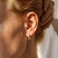 14K Gold Twisted Diamond Hoop Earrings