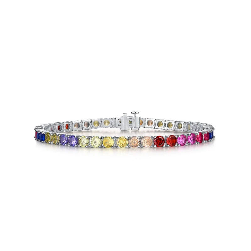 Women'S Light Luxury Geometric Zircon 925 Silver Bracelet with Diamond Design