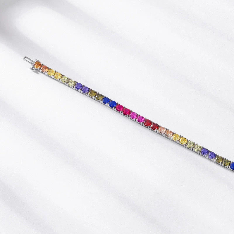 Women'S Light Luxury Geometric Zircon 925 Silver Bracelet with Diamond Design
