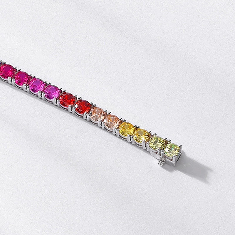 Women'S Light Luxury Geometric Zircon 925 Silver Bracelet with Diamond Design